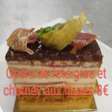 Opéra de foie gras et sa chutney aux figues 